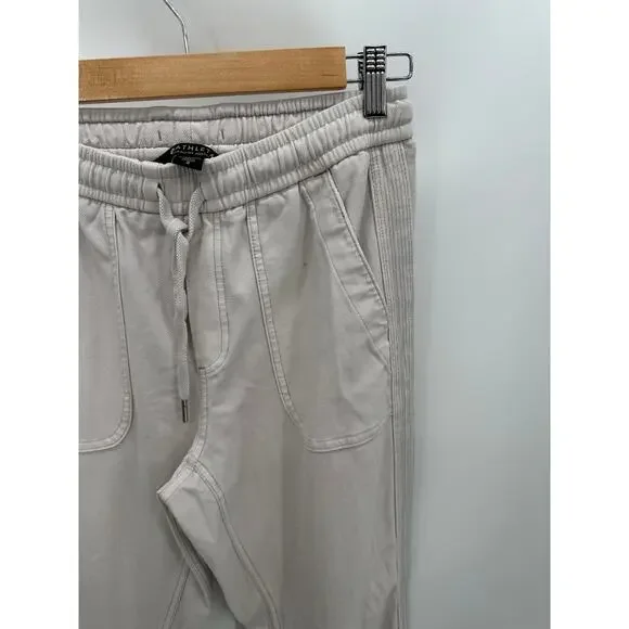 Athleta Cream Farallon Jogger Pants Elastic Waist Front Pockets Womens Size 2 - Picture 5 of 10